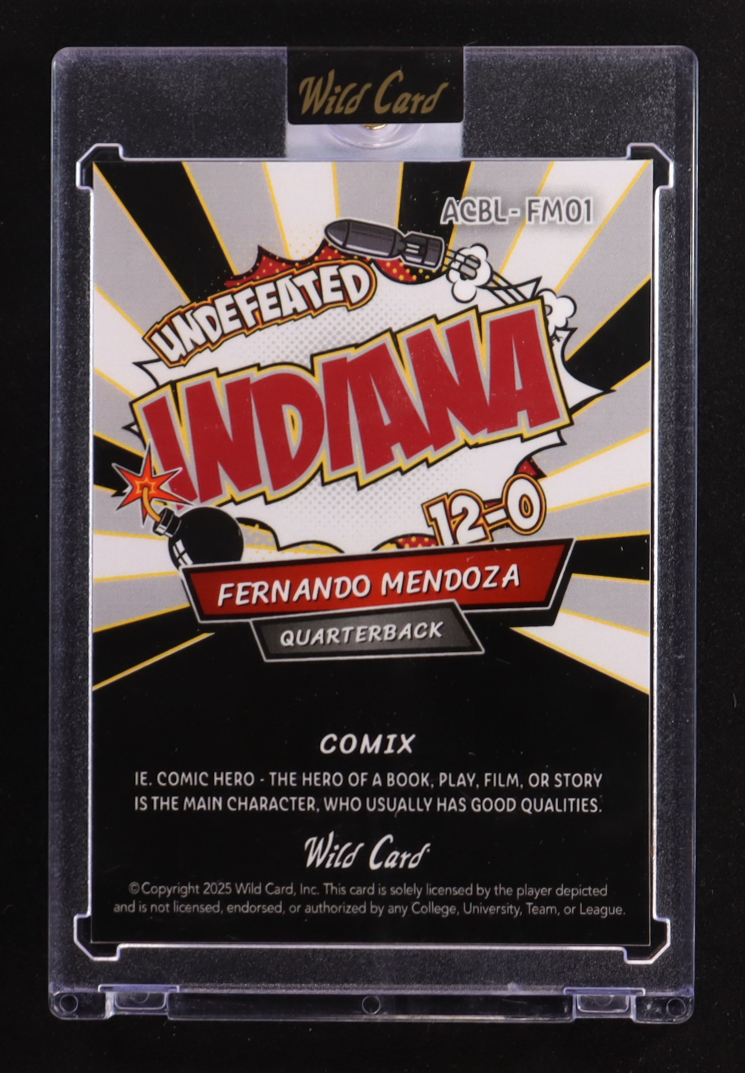 Fernando Mendoza 2025 Wild Card Comix Indiana Rainbow #FM01 #4/5 RC at PristineAuction.com Fernando Mendoza 2025 Wild Card Comix Indiana Rainbow #FM01 #4/5 RC at PristineAuction.com