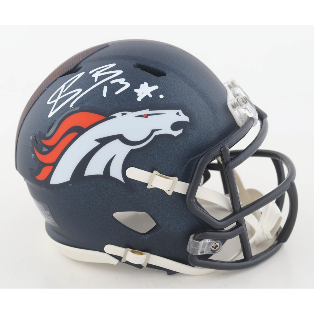 Pat Bryant Signed Broncos Throwback Alternate Speed Mini Helmet (Beckett) at PristineAuction.com