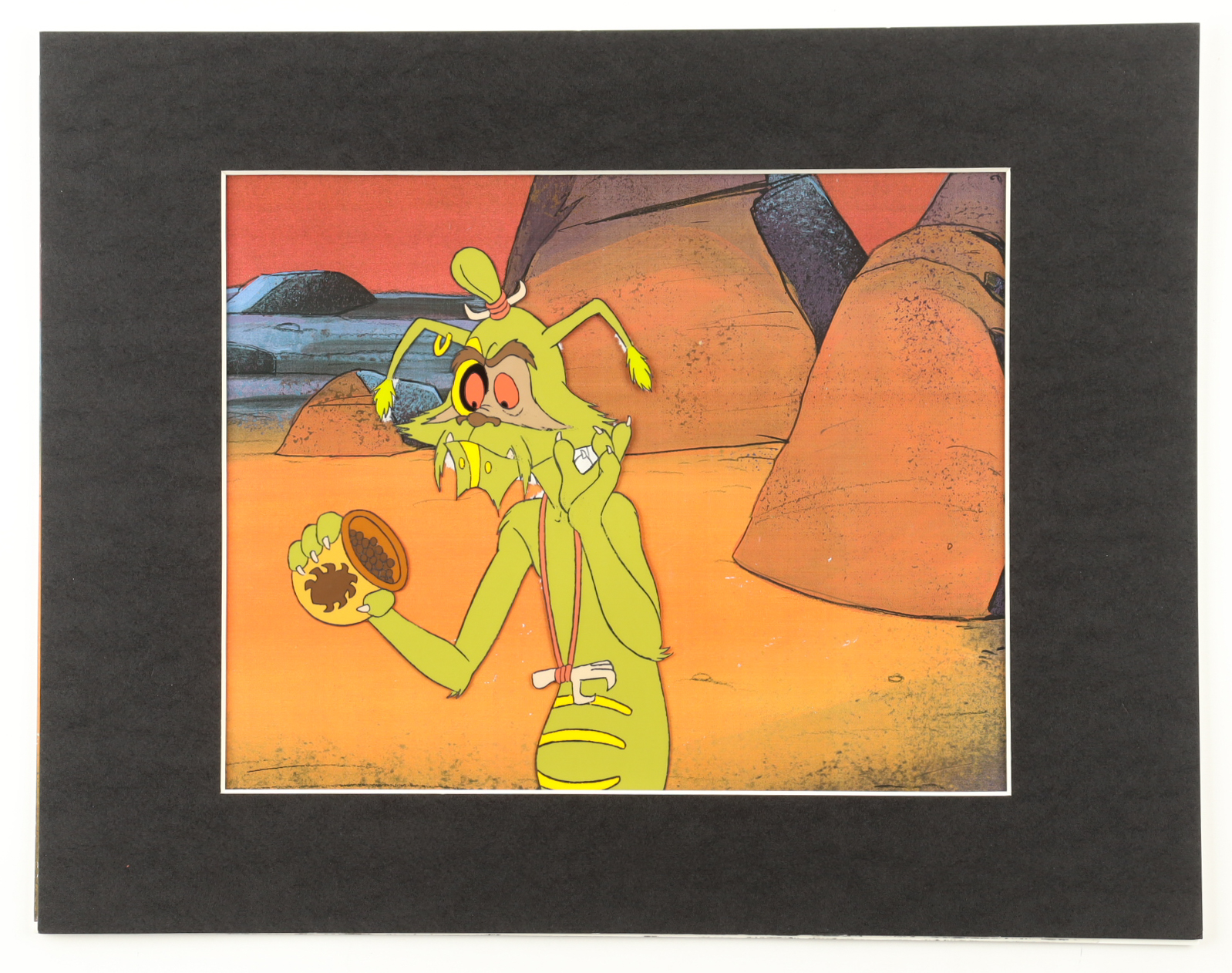 1985 "Star Wars: Ewoks" Original Custom Matted Animation Cel at PristineAuction.com 1985 "Star Wars: Ewoks" Original Custom Matted Animation Cel at PristineAuction.com