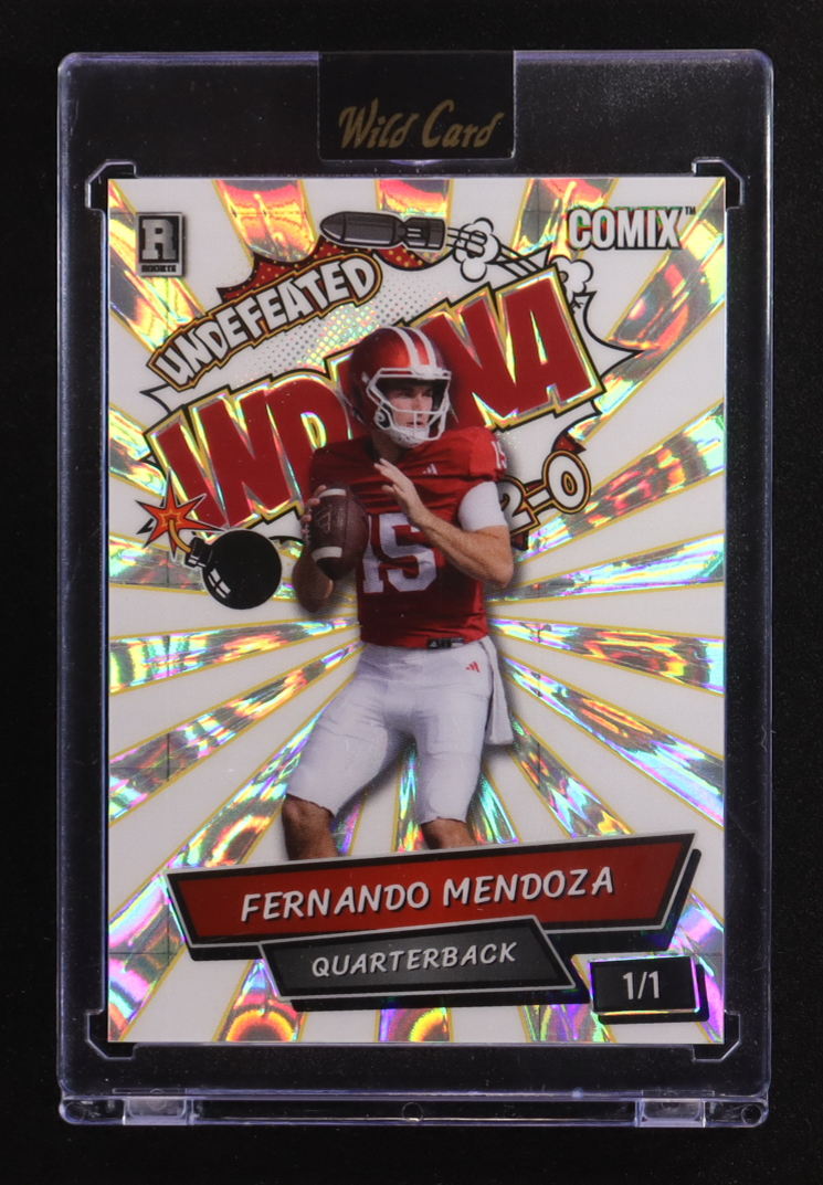 Fernando Mendoza 2025 Wild Card Comix Indiana Circles #FM06 #1/1 RC at PristineAuction.com Fernando Mendoza 2025 Wild Card Comix Indiana Circles #FM06 #1/1 RC at PristineAuction.com
