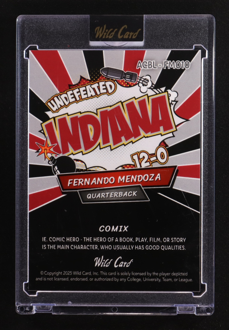 Fernando Mendoza 2025 Wild Card Comix Indiana Donut Circles #FM010 #1/1 RC at PristineAuction.com Fernando Mendoza 2025 Wild Card Comix Indiana Donut Circles #FM010 #1/1 RC at PristineAuction.com