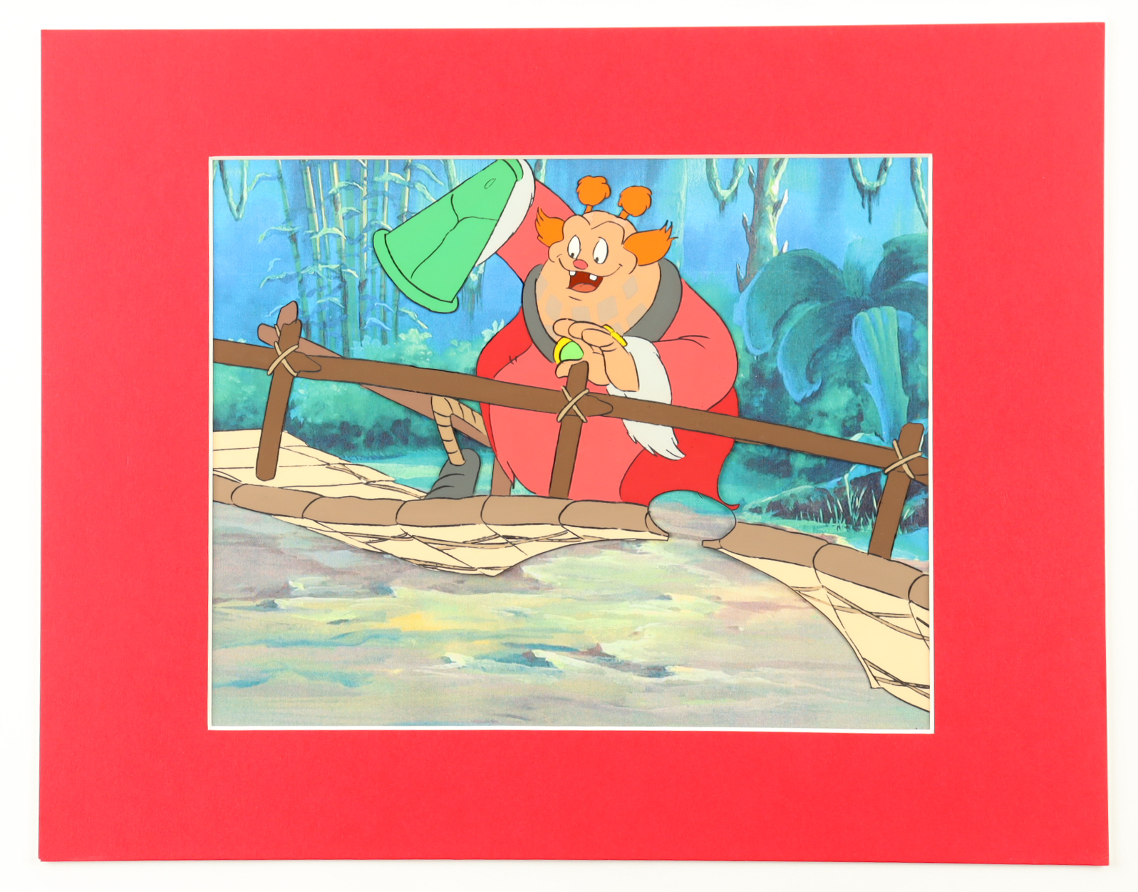 1985 "Star Wars: Ewoks" Original Custom Matted Animation Cel at PristineAuction.com 1985 "Star Wars: Ewoks" Original Custom Matted Animation Cel at PristineAuction.com