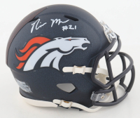 Riley Moss Signed Broncos Speed Mini Helmet (Beckett) at PristineAuction.com