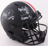Eddie George, Archie Griffin & Troy Smith Signed Ohio State Buckeyes Full-Size Authentic On-Field Matte Black Speed Helmet Inscribed "Heisman 95", "H.T. 1974/75" & "Heisman 06" (Beckett) at PristineAuction.com