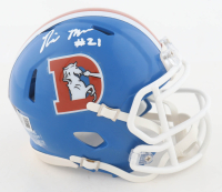 Riley Moss Signed Broncos Throwback Alternate Speed Mini Helmet (Beckett) at PristineAuction.com