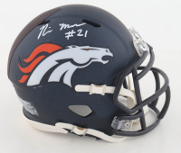 Riley Moss Signed Broncos Speed Mini Helmet (Beckett) at PristineAuction.com