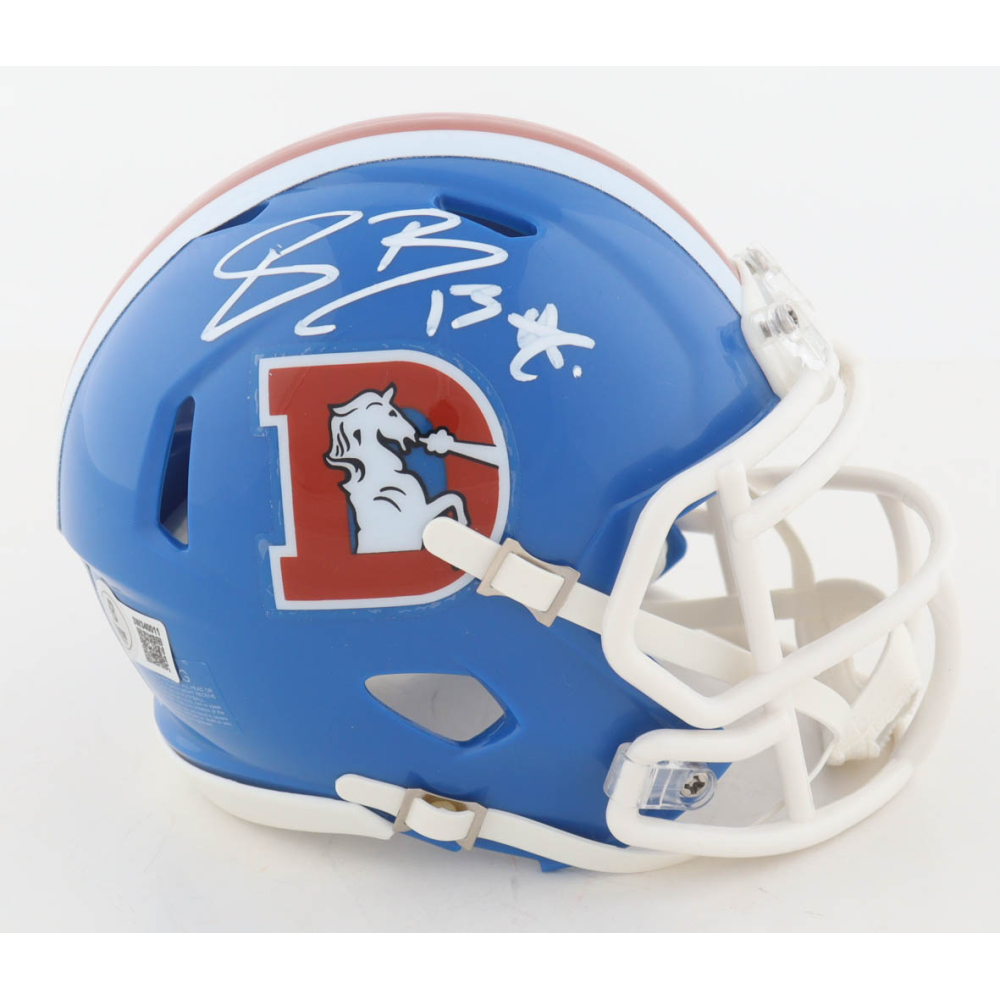 Pat Bryant Signed Broncos Throwback Alternate Speed Mini Helmet (Beckett) at PristineAuction.com