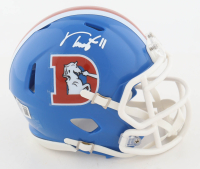 Troy Franklin Signed Broncos Throwback Alternate Speed Mini Helmet (Beckett) at PristineAuction.com