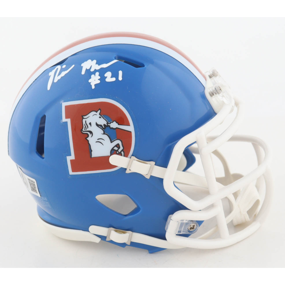 Riley Moss Signed Broncos Throwback Alternate Speed Mini Helmet (Beckett) at PristineAuction.com