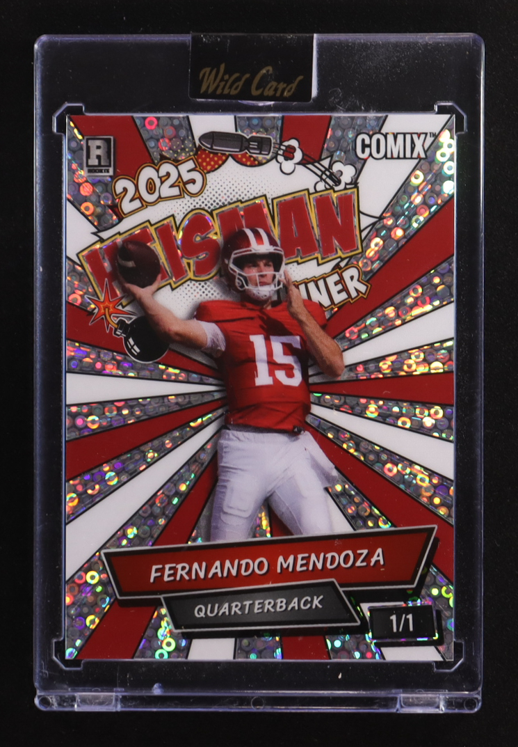 Fernando Mendoza 2025 Wild Card Comix Heisman Donut Circles #FM07 #1/1 RC at PristineAuction.com Fernando Mendoza 2025 Wild Card Comix Heisman Donut Circles #FM07 #1/1 RC at PristineAuction.com