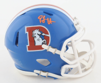RJ Harvey Signed Broncos Throwback Alternate Speed Mini Helmet (JSA) at PristineAuction.com