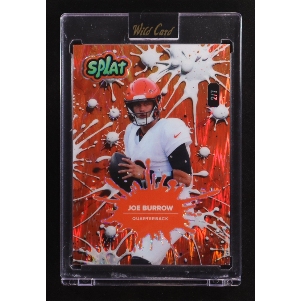 Joe Burrow 2025 Wild Card Splat Orange4 Stealth #JB #2/7 at PristineAuction.com