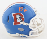 RJ Harvey Signed Broncos Throwback Alternate Speed Mini Helmet (JSA) at PristineAuction.com