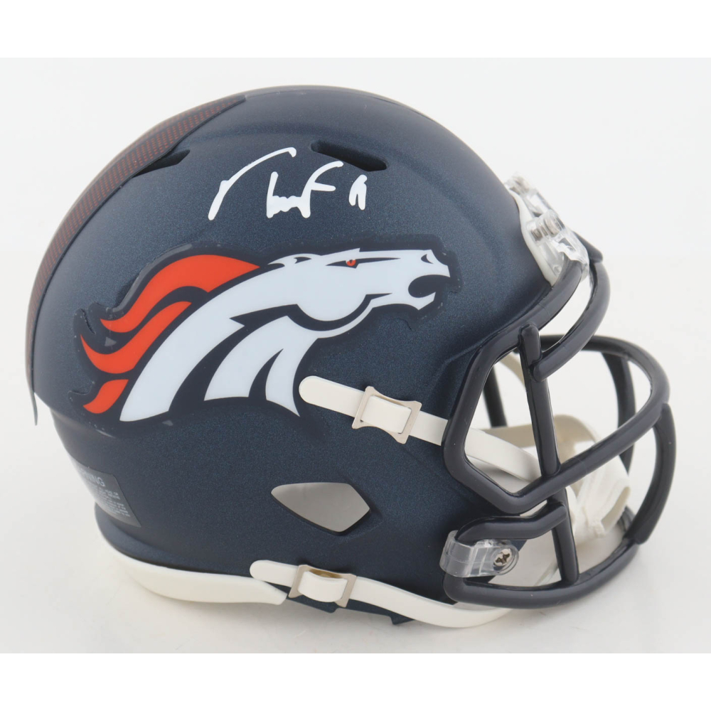 Troy Franklin Signed Broncos Speed Mini Helmet (Beckett) at PristineAuction.com