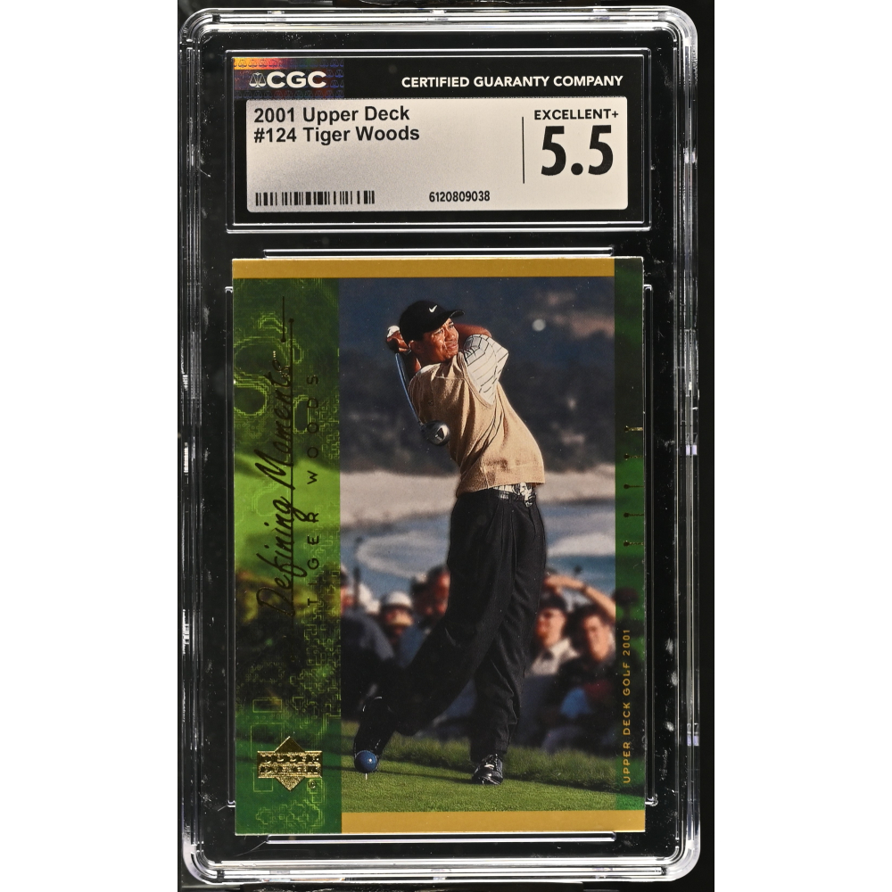 Tiger Woods 2001 Upper Deck #124 (CGC 5.5) at PristineAuction.com