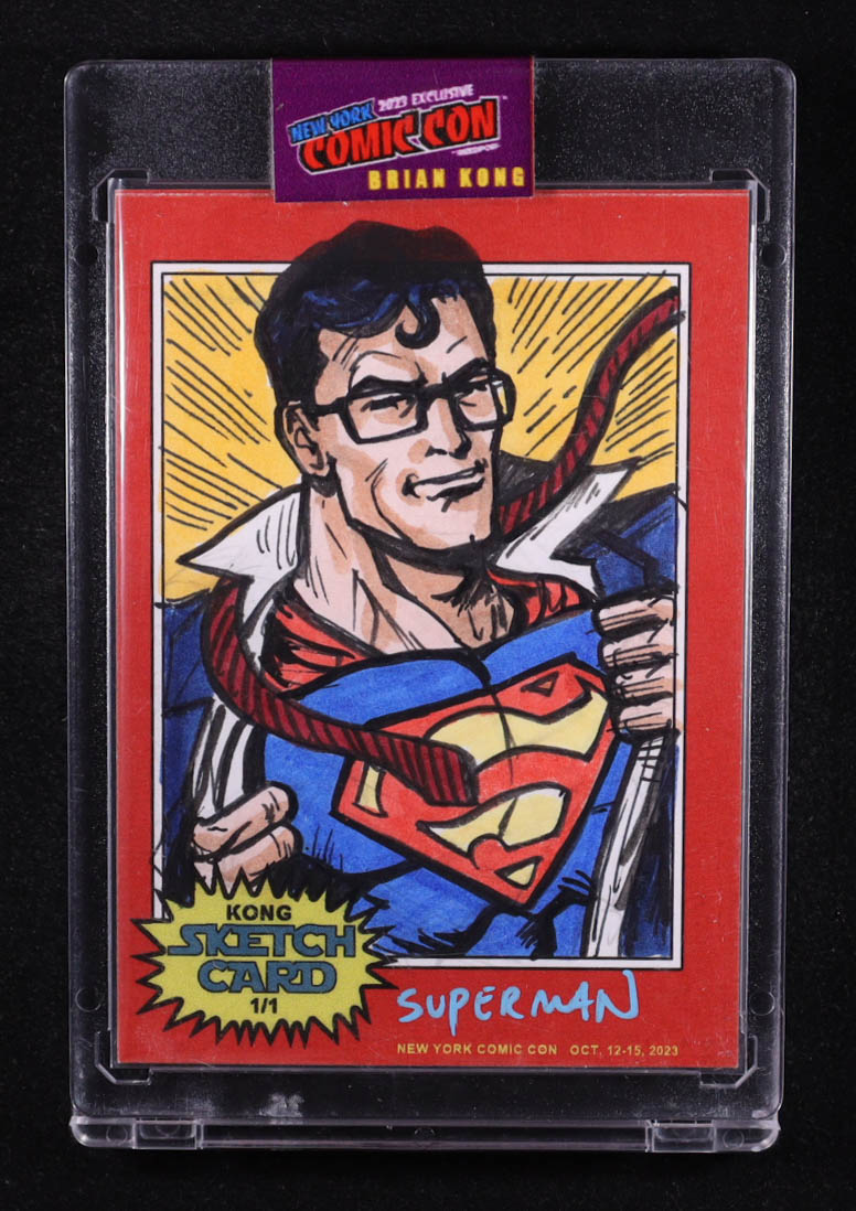 Superman | Original Art Sketch Card by Brian Kong (1/1 Original Art) at PristineAuction.com Superman | Original Art Sketch Card by Brian Kong (1/1 Original Art) at PristineAuction.com