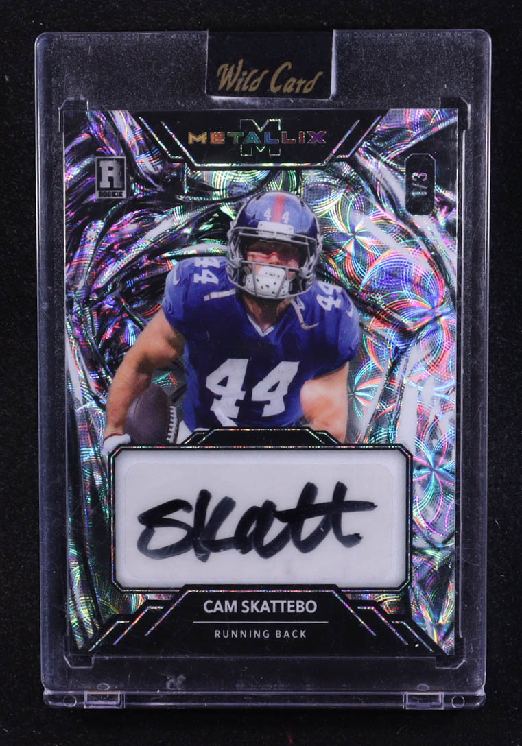 Cam Skattebo 2025 Wild Card Metallix ProLook AutoGlass Silver Kaleidoscope #CS #1/3 RC at PristineAuction.com Cam Skattebo 2025 Wild Card Metallix ProLook AutoGlass Silver Kaleidoscope #CS #1/3 RC at PristineAuction.com
