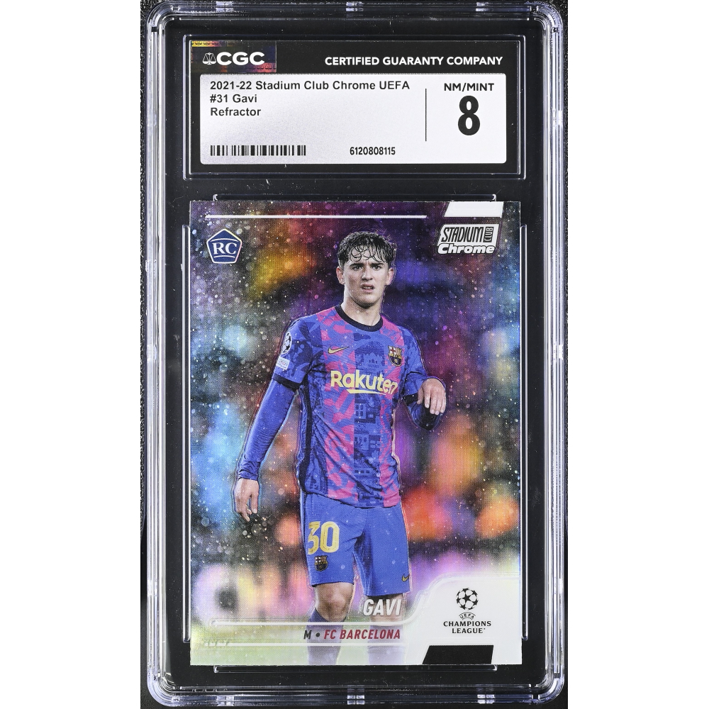 Gavi 2021-22 Stadium Club Chrome UEFA Refractor #31 (CGC 8) at PristineAuction.com
