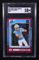 Ladd McConkey 2024 Clearly Donruss Pink #68 RR RC (SGC 10) at PristineAuction.com
