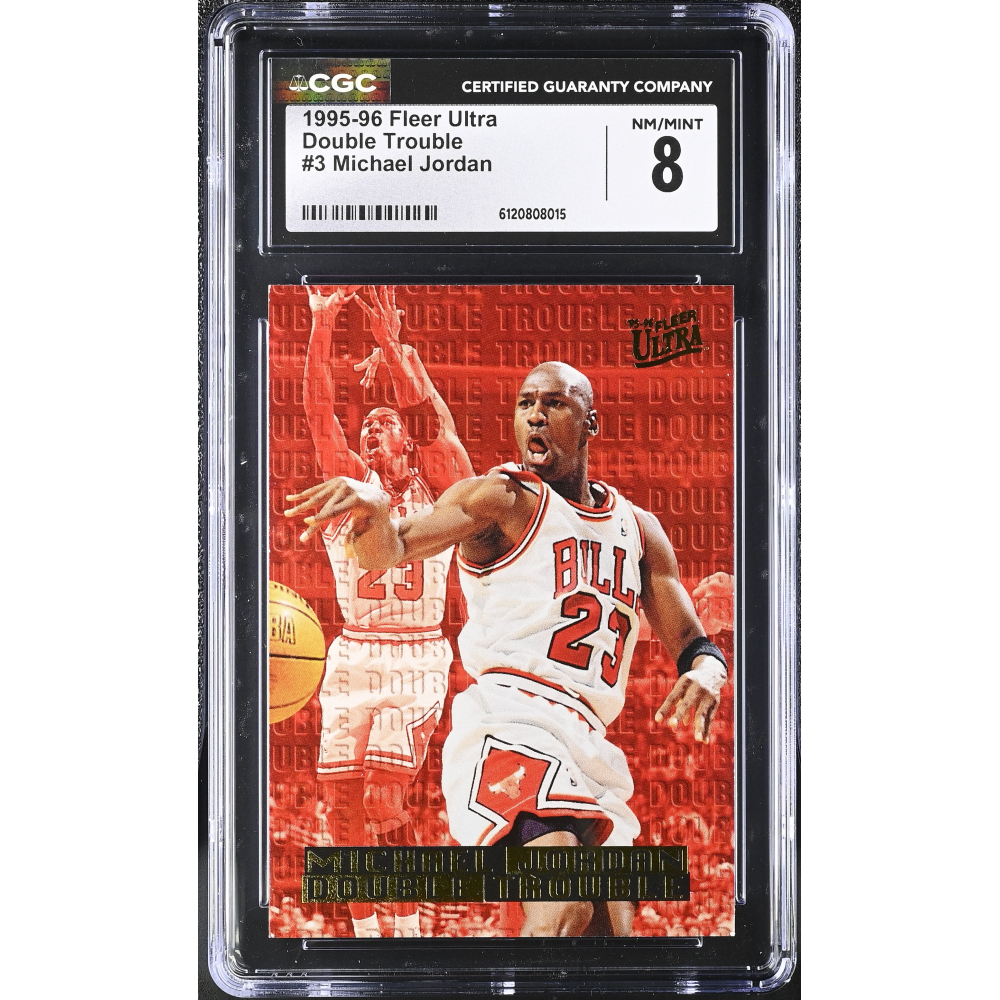 Michael Jordan 1995-96 Fleer Ultra Double Trouble #3 (CGC 8) at PristineAuction.com