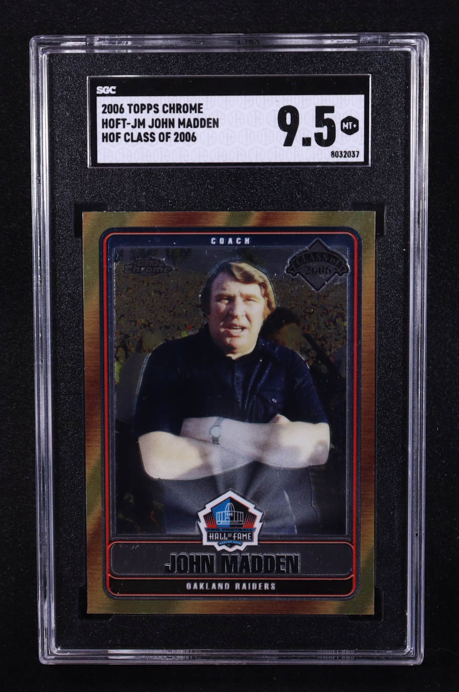John Madden 2006 Topps Chrome Hall of Fame Tribute #JM (SGC 9.5) at PristineAuction.com John Madden 2006 Topps Chrome Hall of Fame Tribute #JM (SGC 9.5) at PristineAuction.com