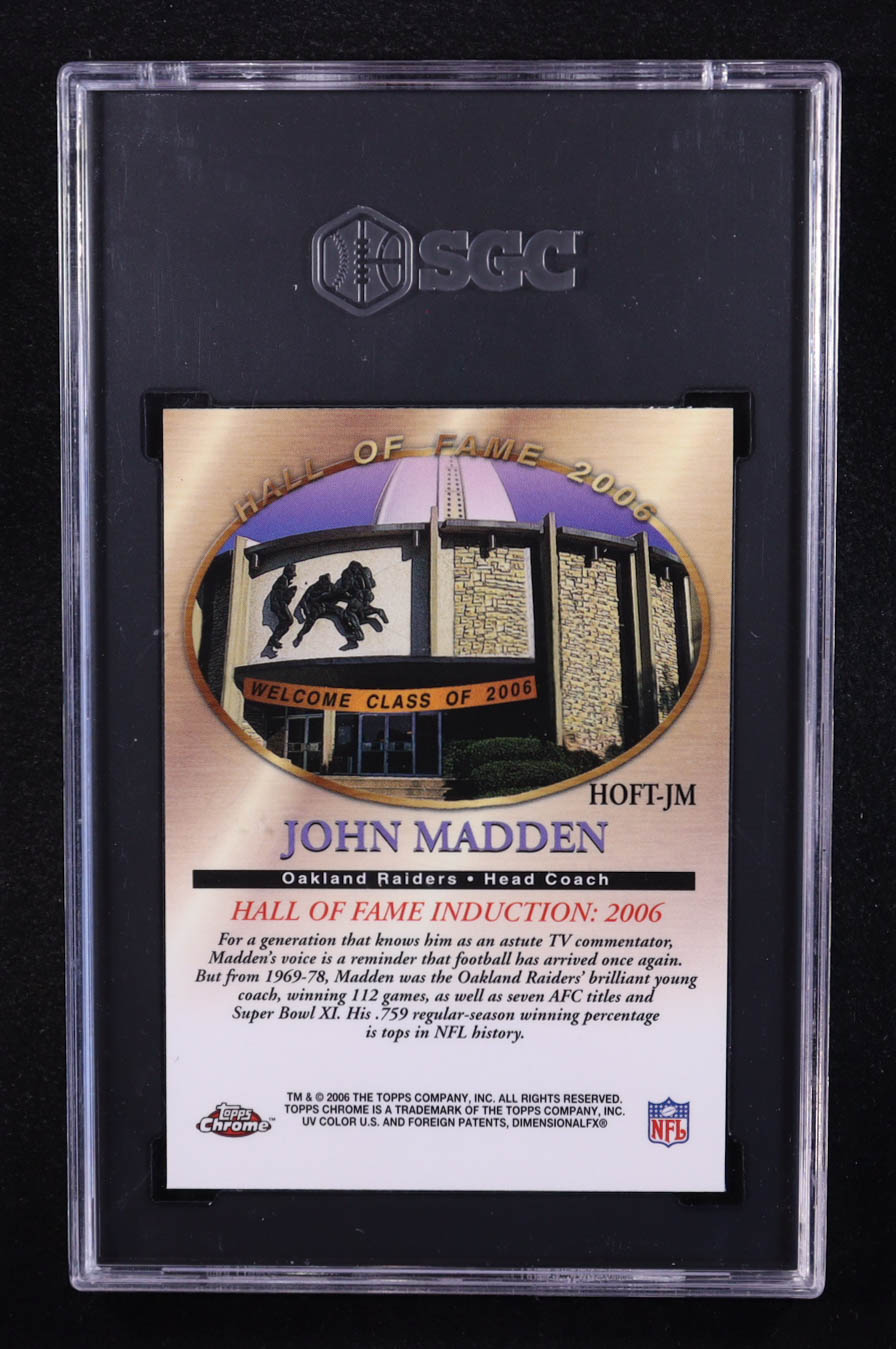 John Madden 2006 Topps Chrome Hall of Fame Tribute #JM (SGC 9.5) at PristineAuction.com John Madden 2006 Topps Chrome Hall of Fame Tribute #JM (SGC 9.5) at PristineAuction.com