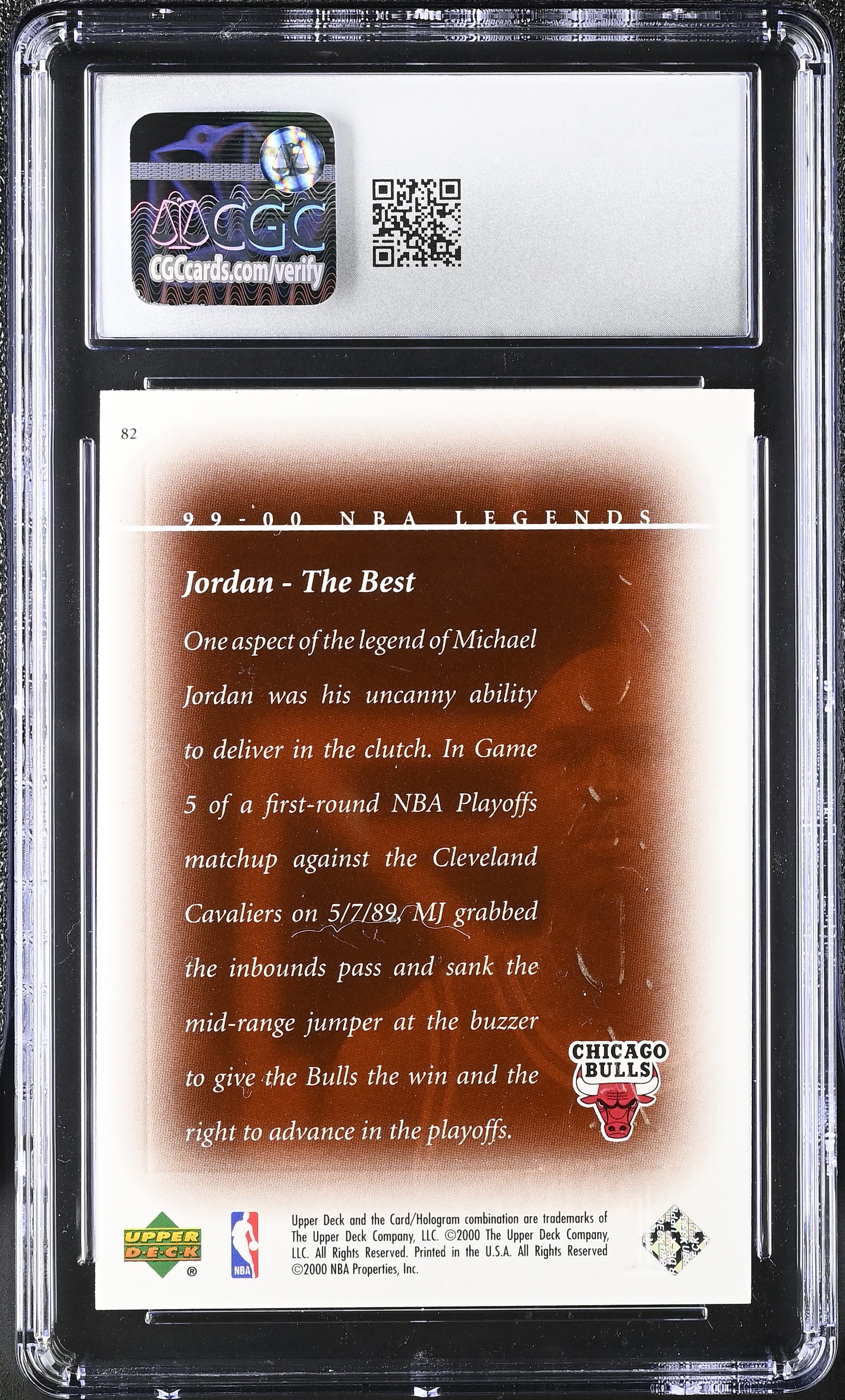 Michael Jordan 1999-00 Upper Deck Legends #82 (CGC 8) at PristineAuction.com Michael Jordan 1999-00 Upper Deck Legends #82 (CGC 8) at PristineAuction.com