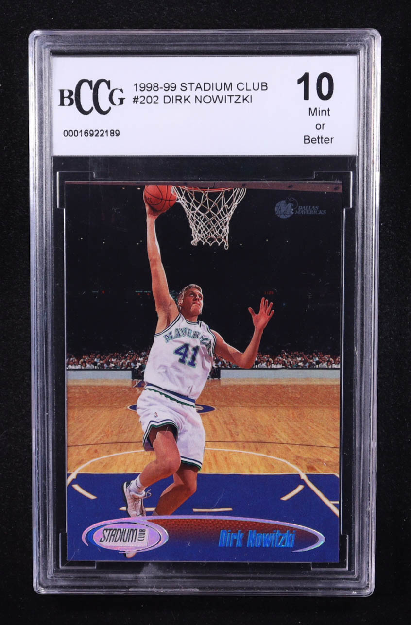 Dirk Nowitzki 1998-99 Stadium Club #202 RC (BCCG 10) at PristineAuction.com Dirk Nowitzki 1998-99 Stadium Club #202 RC (BCCG 10) at PristineAuction.com