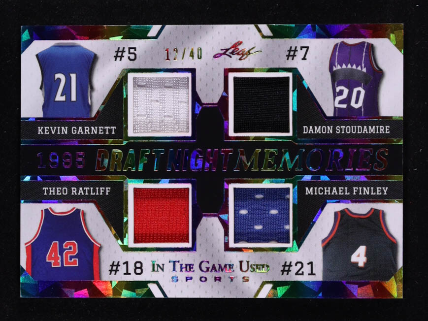 Kevin Garnett / Theo Ratliff / Damon Stoudamire / Michael Finley 2024 ITG Sports 1995 Draft Night Memories #DNM-6 #12/40 at PristineAuction.com Kevin Garnett / Theo Ratliff / Damon Stoudamire / Michael Finley 2024 ITG Sports 1995 Draft Night Memories #DNM-6 #12/40 at PristineAuction.com