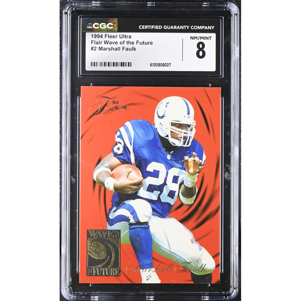Marshall Faulk 1994 Fleer Ultra Flair Wave Of The Future #2 (CGC 8) at PristineAuction.com