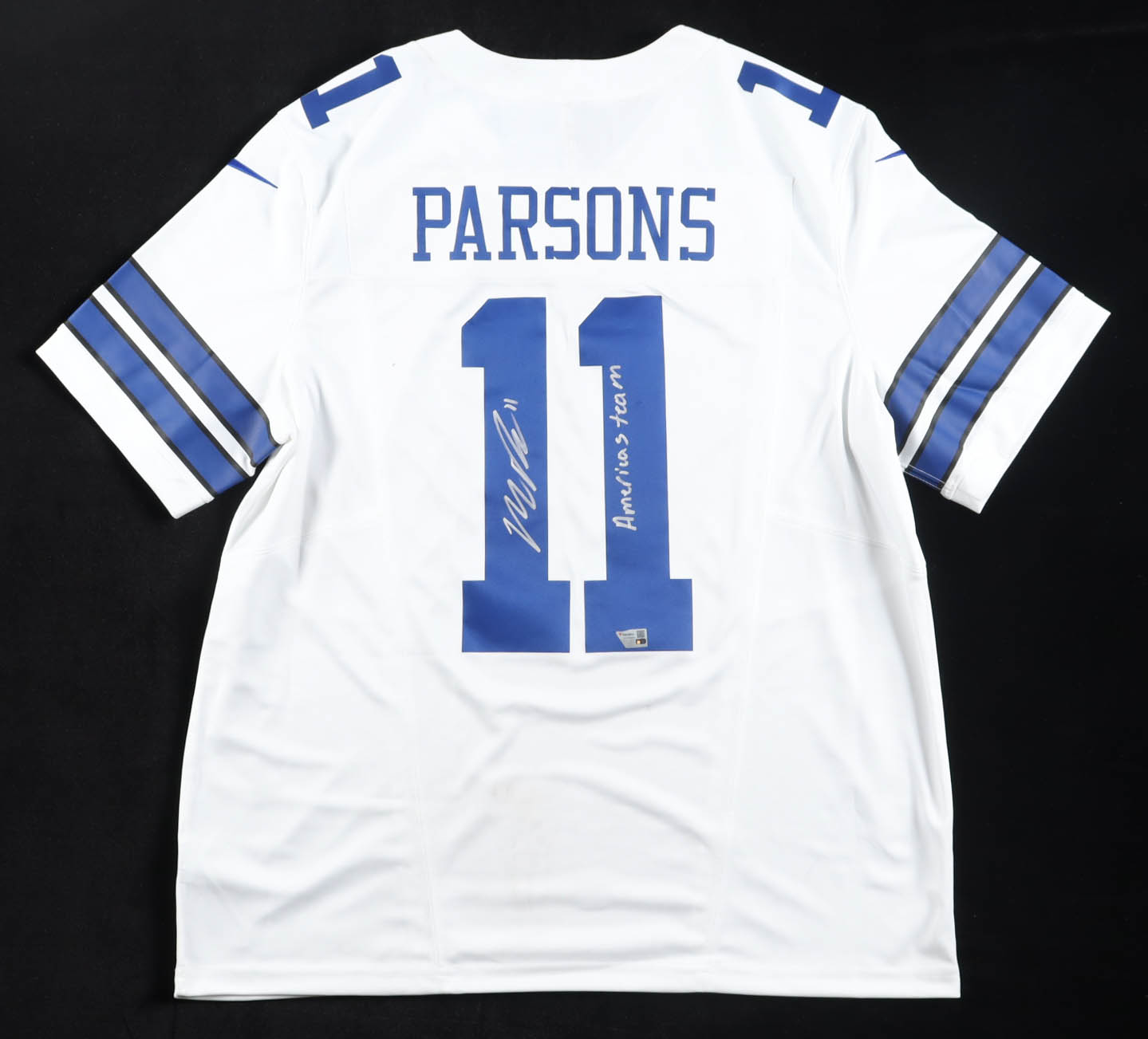 Micah Parsons Signed Cowboys Nike Authentic Jersey Inscribed "Americas Team" (Fanatics) at PristineAuction.com Micah Parsons Signed Cowboys Nike Authentic Jersey Inscribed "Americas Team" (Fanatics) at PristineAuction.com