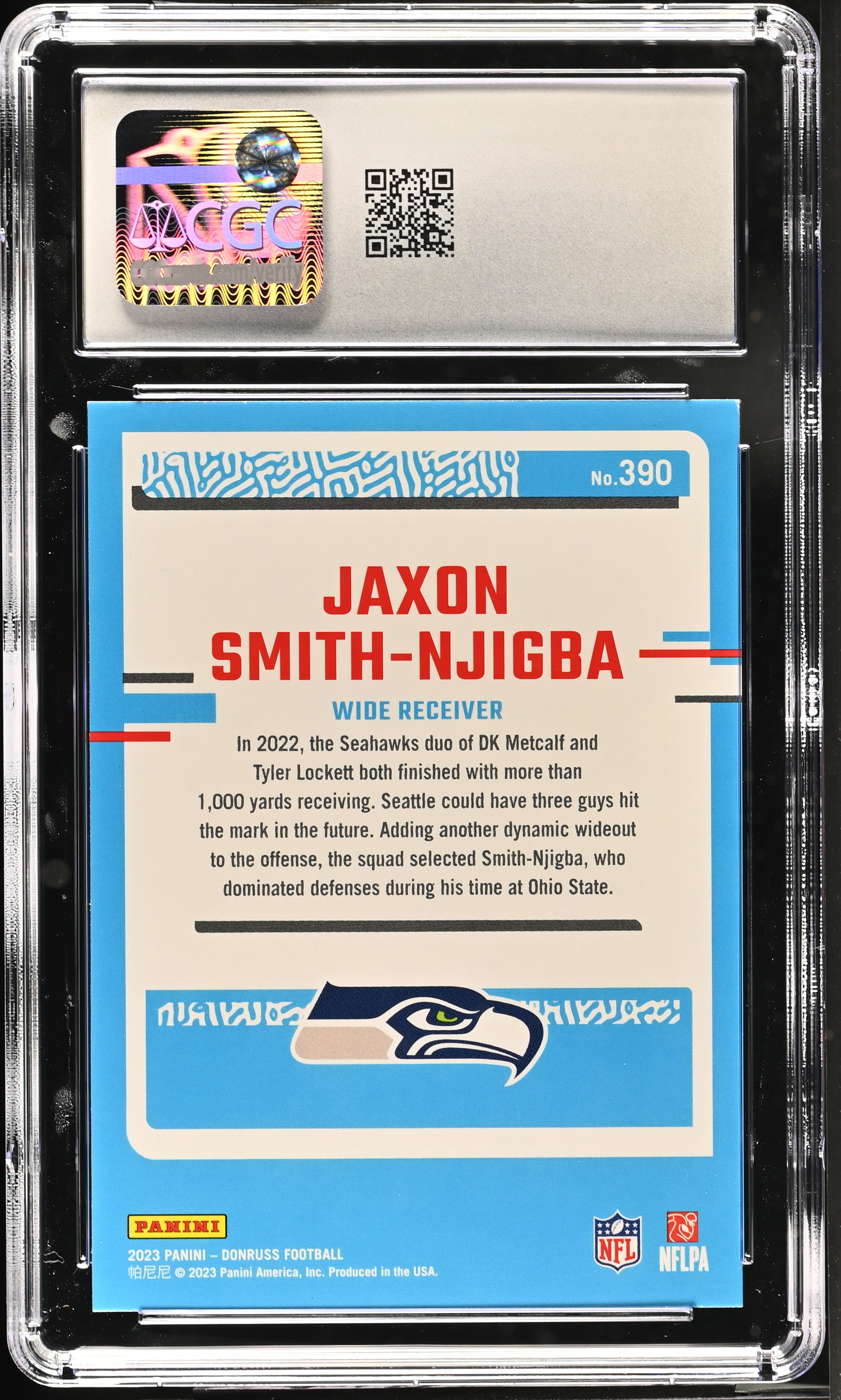 Jaxon Smith-Njigba 2023 Donruss #390 RC (CGC 10) at PristineAuction.com Jaxon Smith-Njigba 2023 Donruss #390 RC (CGC 10) at PristineAuction.com