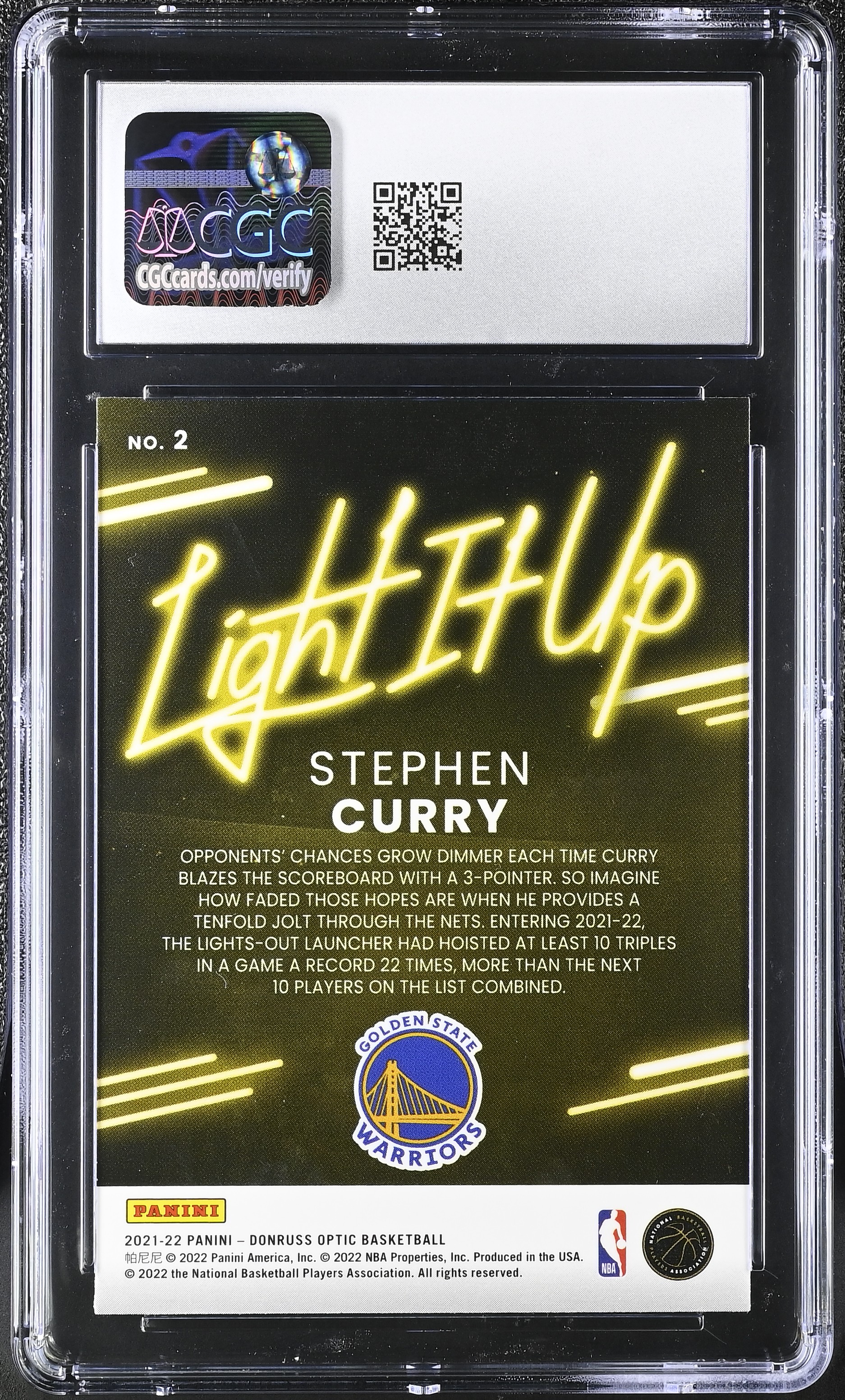 Stephen Curry 2021-22 Donruss Optic Light It Up #2 (CGC 7.5) at PristineAuction.com Stephen Curry 2021-22 Donruss Optic Light It Up #2 (CGC 7.5) at PristineAuction.com