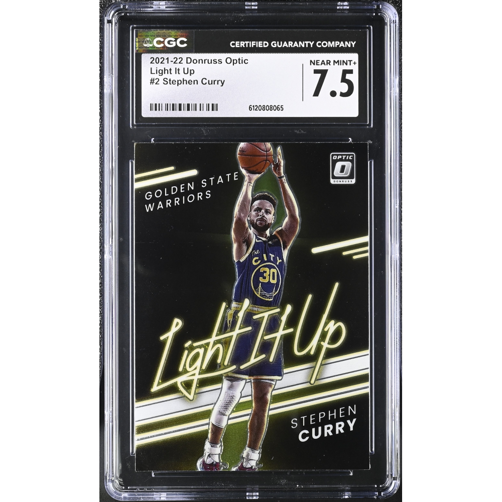 Stephen Curry 2021-22 Donruss Optic Light It Up #2 (CGC 7.5) at PristineAuction.com