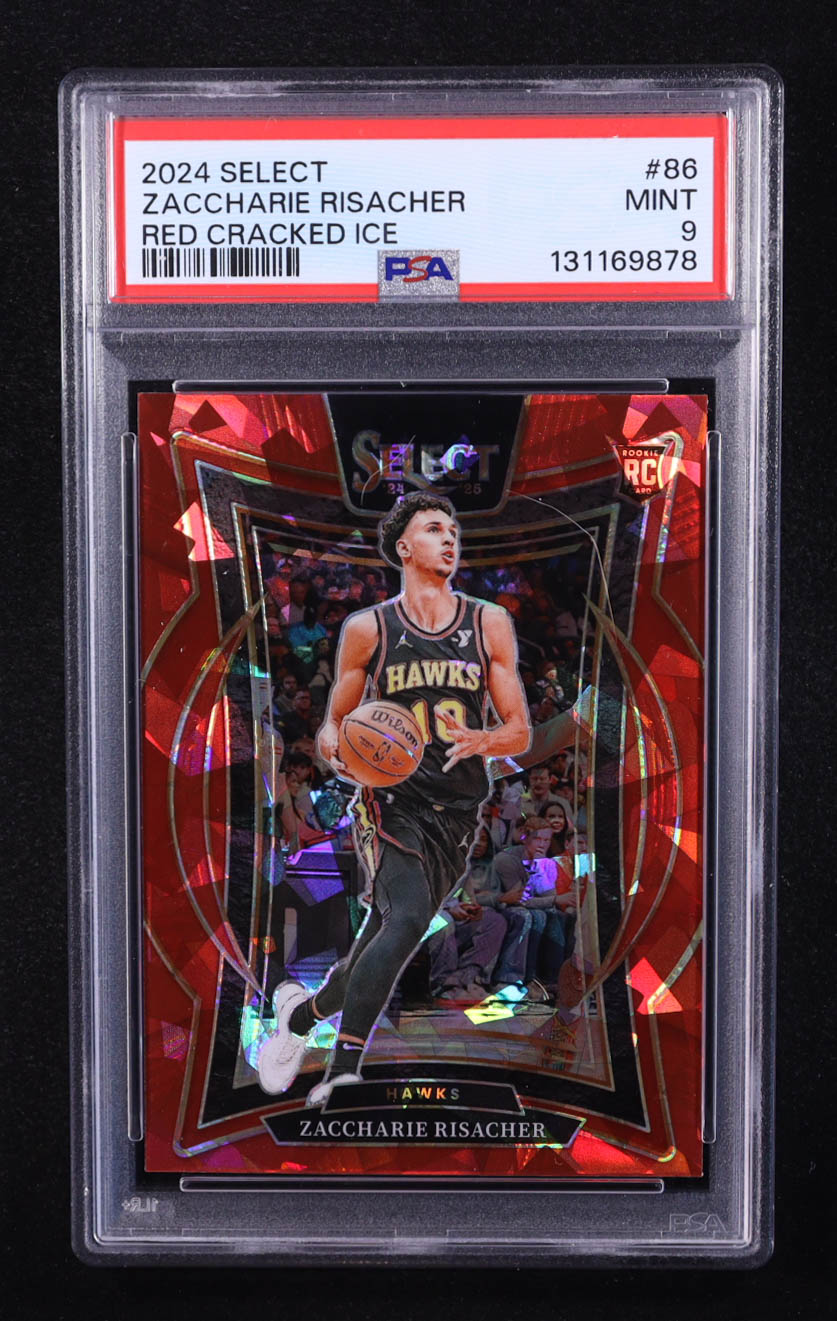 Zaccharie Risacher 2024-25 Select Red Cracked Ice Prizms #86 RC (PSA 9) at PristineAuction.com Zaccharie Risacher 2024-25 Select Red Cracked Ice Prizms #86 RC (PSA 9) at PristineAuction.com