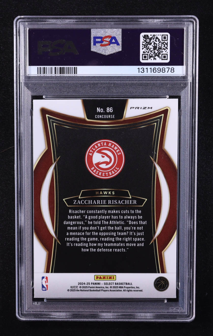 Zaccharie Risacher 2024-25 Select Red Cracked Ice Prizms #86 RC (PSA 9) at PristineAuction.com Zaccharie Risacher 2024-25 Select Red Cracked Ice Prizms #86 RC (PSA 9) at PristineAuction.com