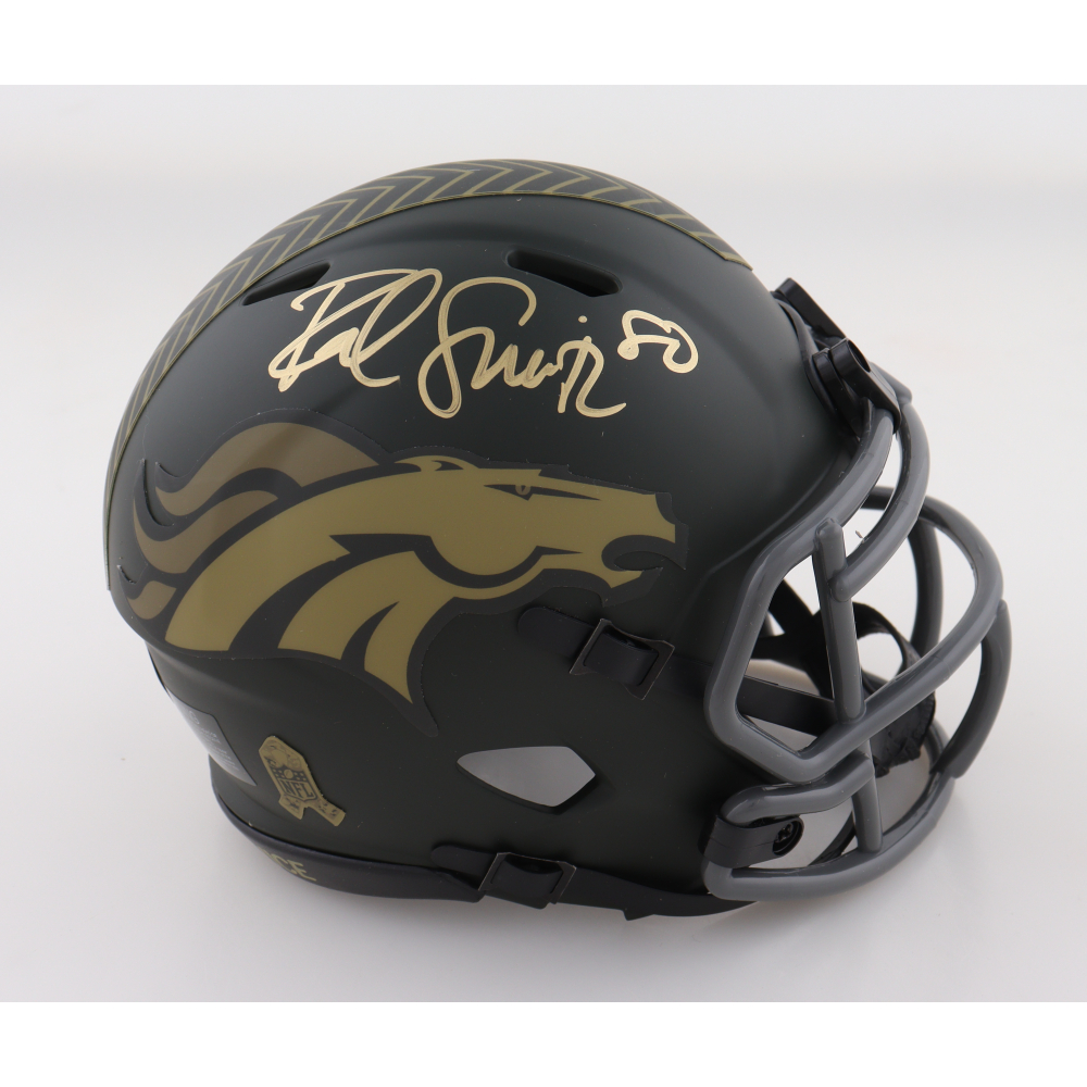 Rod Smith Signed Broncos Salute to Service Alternate Speed Mini Helmet (Beckett) at PristineAuction.com