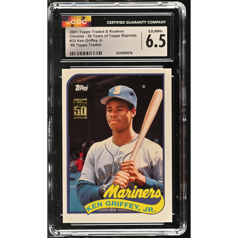 Ken Griffey Jr. 2001 Topps Traded & Rookies Chrome - 50 Years Of Topps Reprints '89 Topps Traded #33 (CGC 6.5) at PristineAuction.com