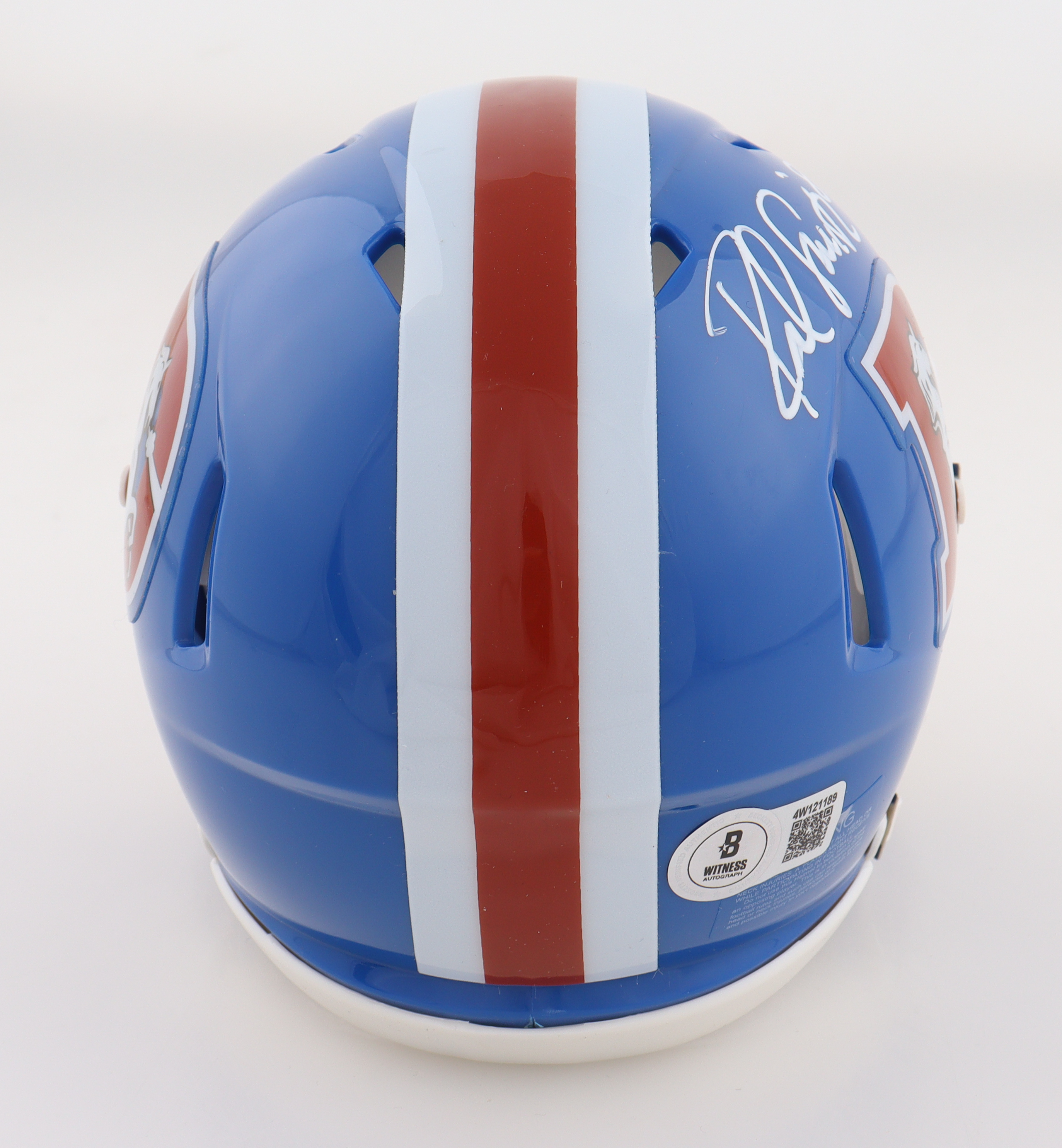 Rod Smith Signed Broncos Throwback Alternate Speed Mini Helmet Inscribed "2X SB Champs" (Beckett) at PristineAuction.com Rod Smith Signed Broncos Throwback Alternate Speed Mini Helmet Inscribed "2X SB Champs" (Beckett) at PristineAuction.com