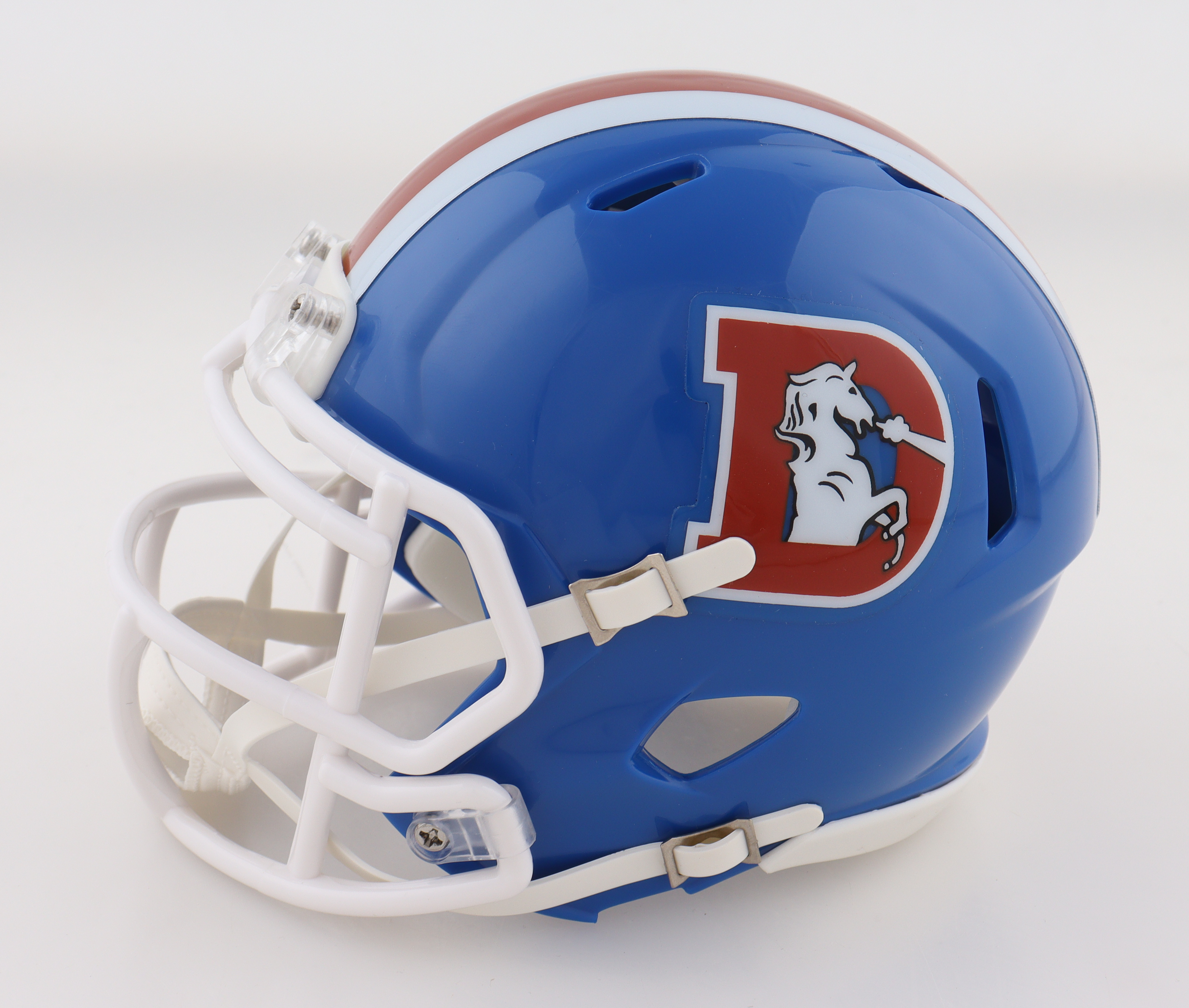 Rod Smith Signed Broncos Throwback Alternate Speed Mini Helmet Inscribed "2X SB Champs" (Beckett) at PristineAuction.com Rod Smith Signed Broncos Throwback Alternate Speed Mini Helmet Inscribed "2X SB Champs" (Beckett) at PristineAuction.com