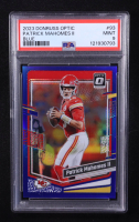 Patrick Mahomes II 2023 Donruss Optic Blue #93 #140/199 (PSA 9) at PristineAuction.com