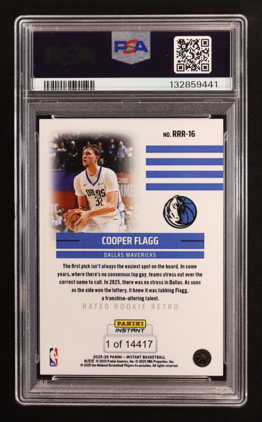 Cooper Flagg 2025-26 Panini Instant Rated Rookie Retro #RRR16 RC (PSA 10) at PristineAuction.com Cooper Flagg 2025-26 Panini Instant Rated Rookie Retro #RRR16 RC (PSA 10) at PristineAuction.com