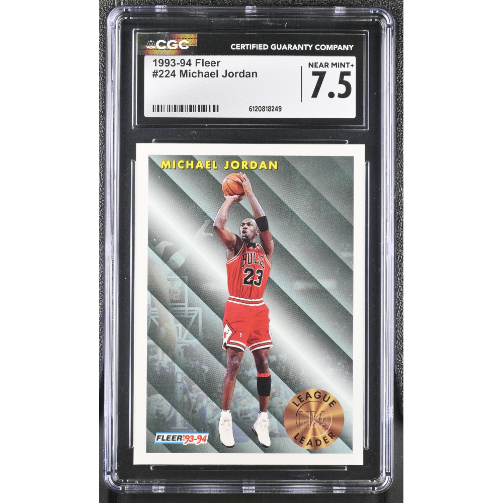 Michael Jordan 1993-94 Fleer League Leader #224 (CGC 7.5) at PristineAuction.com