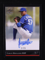 Carlos Hernandez 2018 Leaf Ultimate Draft Black Gold Leaf Stars Autographs #BG-CH1 RC #1/15 at PristineAuction.com