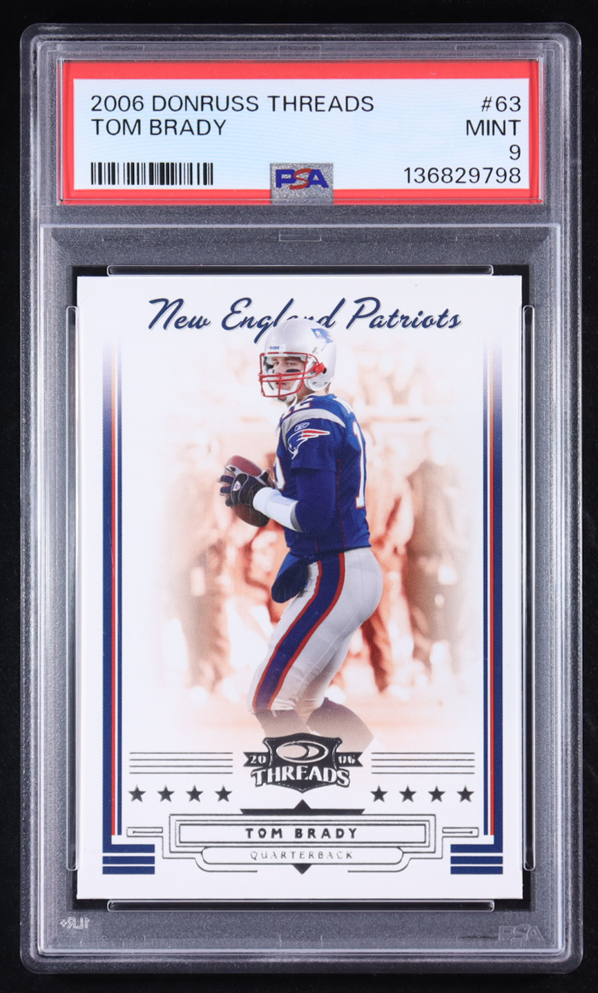 Tom Brady 2006 Donruss Threads #63 (PSA 9) at PristineAuction.com Tom Brady 2006 Donruss Threads #63 (PSA 9) at PristineAuction.com