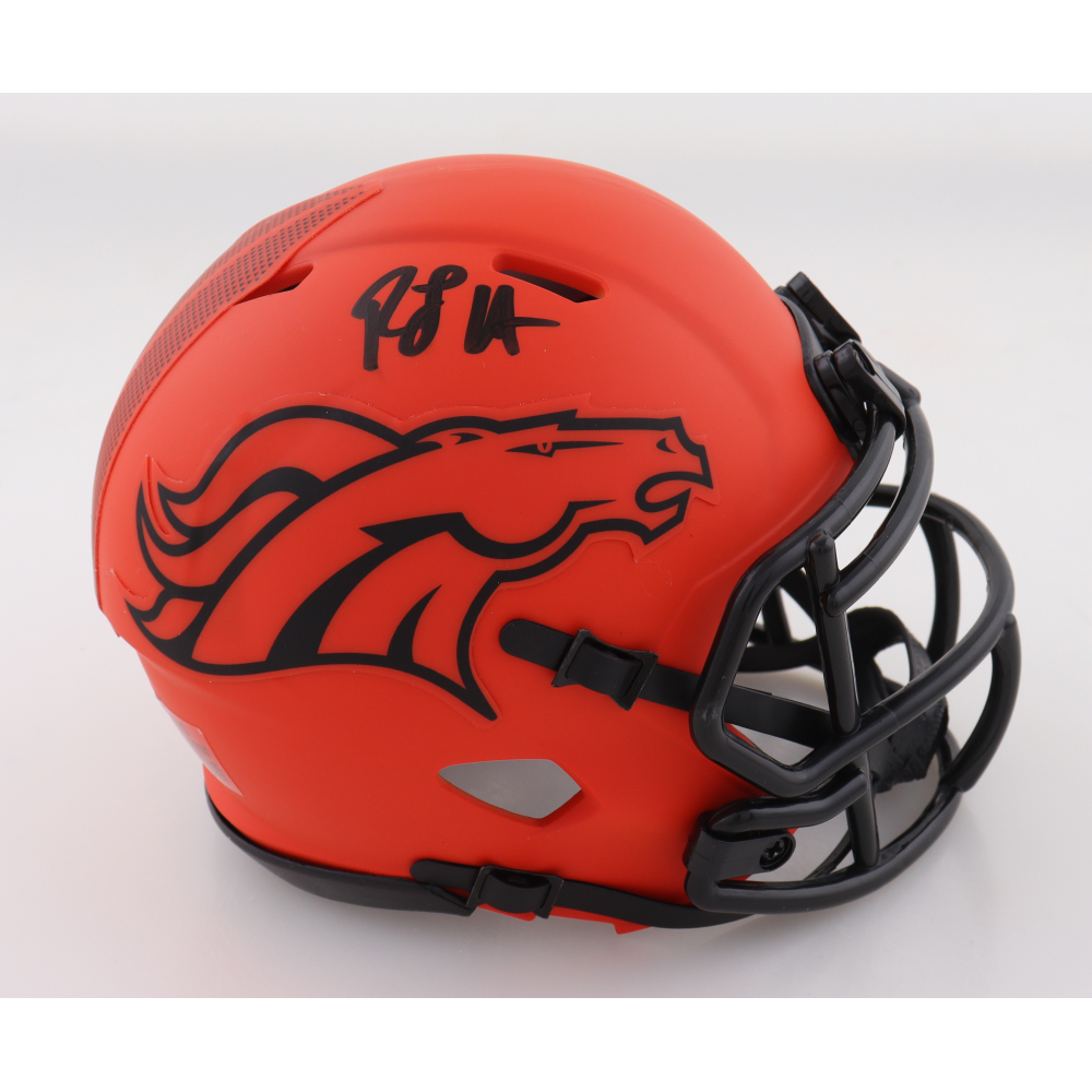 RJ Harvey Signed Broncos Rave Alternate Speed Mini Helmet (JSA) at PristineAuction.com