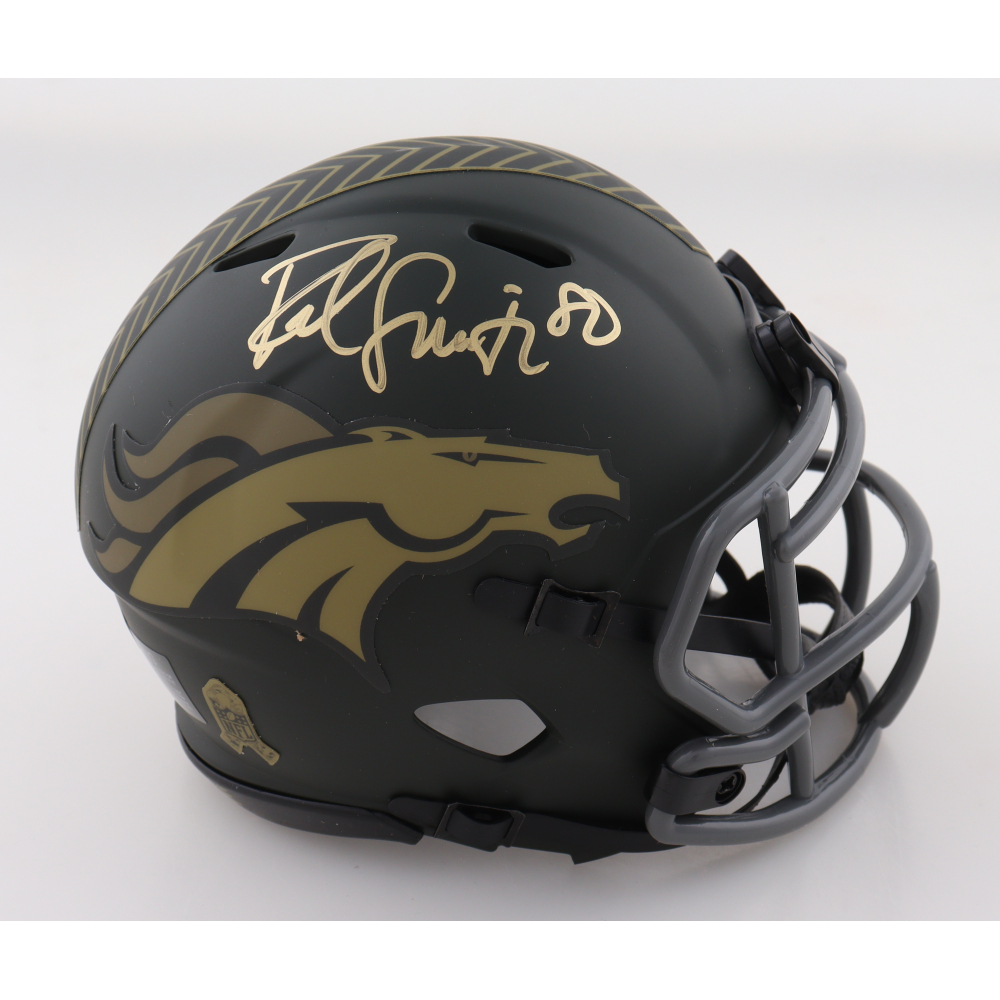 Rod Smith Signed Broncos Salute to Service Alternate Speed Mini Helmet (Beckett) at PristineAuction.com