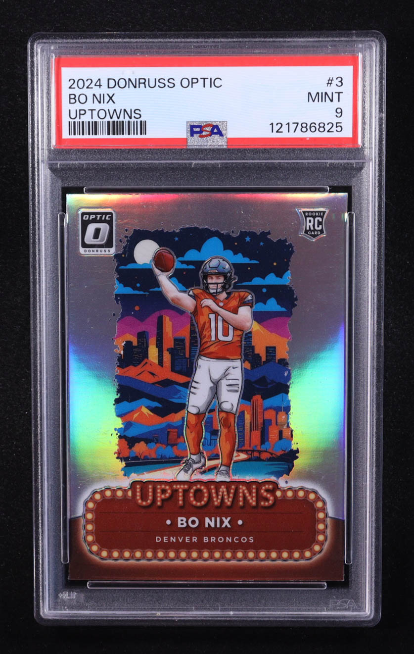 Bo Nix 2024 Donruss Optic Uptowns #3 RC (PSA 9) at PristineAuction.com Bo Nix 2024 Donruss Optic Uptowns #3 RC (PSA 9) at PristineAuction.com