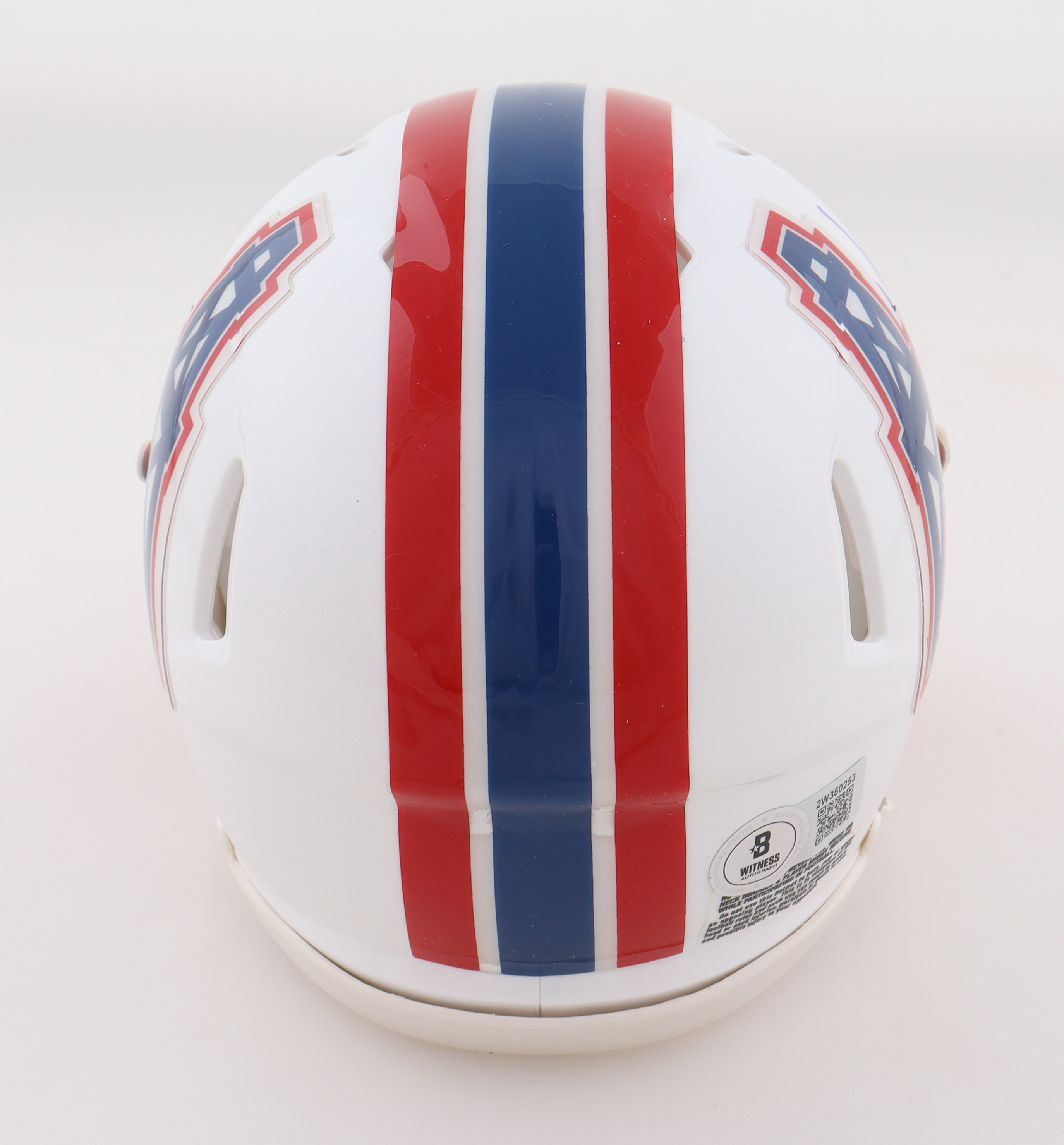 Warren Moon Signed Oilers Throwback Mini Helmet Inscribed "HOF 06" (Beckett) at PristineAuction.com Warren Moon Signed Oilers Throwback Mini Helmet Inscribed "HOF 06" (Beckett) at PristineAuction.com