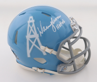 Warren Moon Signed Oilers Throwback Mini Helmet Inscribed "HOF 06" (Beckett) at PristineAuction.com